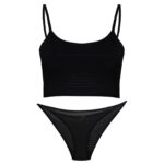 ست شورت و نیم تنه زنانه مدل 4526 رنگ مشکی