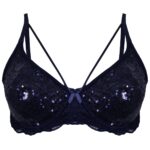 سوتین زنانه ایزابلا مدل پولکی هارنس فنردار کد 4459-04 رنگ سرمه ای