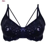 سوتین زنانه ایزابلا مدل پولکی هارنس فنردار کد 4459-04 رنگ سرمه ای