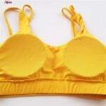 نیم تنه ورزشی زنانه مدل پد دار بدون فنر کد 4521-290P رنگ زرد