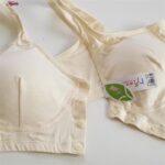 سوتین شیردهی ماییلدا مدل پددار بدون فنر دکمه ای کد 4476 رنگ کرم