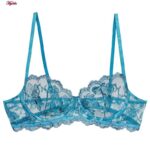 ست شورت و سوتین زنانه جینا مدل گیپوری کد 4331-1006 رنگ آبی