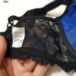 سوتین زنانه ایزابلا مدل پولکی هارنس فنردار کد 4459-02 رنگ آبی کاربنی