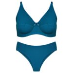 ست شورت و سوتین زنانه میسا مدل فنردار کد 4389 رنگ آبی