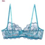 ست شورت و سوتین زنانه جینا مدل گیپوری کد 4331-1006 رنگ آبی