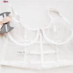 ست شورت و سوتین زنانه میسا مدل فنردار گیپوری کد 4451-8038 رنگ سفید