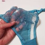 ست شورت و سوتین زنانه جینا مدل گیپوری کد 4331-1006 رنگ آبی