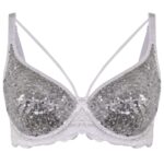 سوتین زنانه ایزابلا مدل پولکی هارنس فنردار کد 4459-11 رنگ سفید