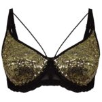 سوتین زنانه ایزابلا مدل پولکی هارنس فنردار کد 4459-07 رنگ طلایی