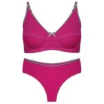 ست شورت و سوتین زنانه میسا مدل فنردار کد 4389 رنگ صورتی