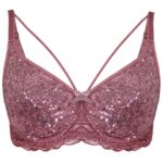 سوتین زنانه ایزابلا مدل پولکی هارنس فنردار کد 4459-01 رنگ کالباسی