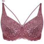 سوتین زنانه ایزابلا مدل پولکی هارنس فنردار کد 4459-01 رنگ کالباسی