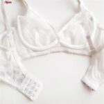 سوتین زنانه مدل فنردار گیپوری کد 4493 رنگ سفید