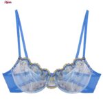 ست شورت و سوتین زنانه پدلی مدل فنردار گیپوری کد 4454-1075 رنگ آبی آسمانی