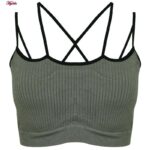 نیم تنه ورزشی زنانه ماییلدا مدل پددار بدون فنر کد 4483 رنگ سبز سدری