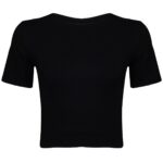 کراپ‌تاپ آستین کوتاه زنانه مدل بندی کد 4517-442 رنگ مشکی