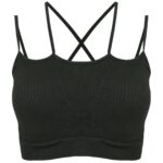 نیم تنه ورزشی زنانه ماییلدا مدل پددار بدون فنر کد 4483 رنگ خاکستری تیره