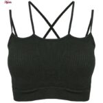 نیم تنه ورزشی زنانه ماییلدا مدل پددار بدون فنر کد 4483 رنگ خاکستری تیره