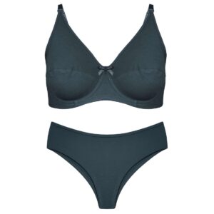 ست شورت و سوتین زنانه میسا مدل فنردار کد 4389 رنگ خاکستری