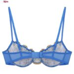 ست شورت و سوتین زنانه پدلی مدل فنردار گیپوری کد 4454-1075 رنگ آبی آسمانی