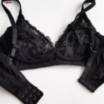 سوتین زنانه مدل فنردار گیپوری کد 4493 رنگ مشکی