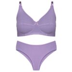 ست شورت و سوتین زنانه میسا مدل فنردار کد 4389 رنگ یاسی