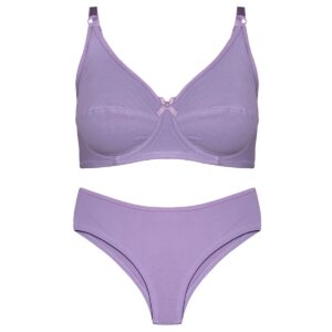 ست شورت و سوتین زنانه میسا مدل فنردار کد 4389 رنگ یاسی