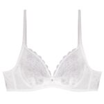 سوتین زنانه مدل فنردار گیپوری کد 4493 رنگ سفید