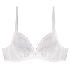 سوتین زنانه مدل فنردار گیپوری کد 4493 رنگ سفید