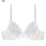 سوتین زنانه مدل فنردار گیپوری کد 4493 رنگ سفید