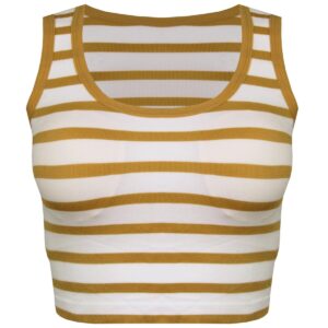 کراپ‌تاپ زنانه ماییلدا مدل 4481-my رنگ خردلی