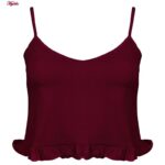 ست نیم تنه و شلوار زنانه کوزا مدل 9154 رنگ زرشکی