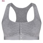 سوتین شیردهی مدل دکمه ای بدون فنر کد 4578 رنگ طوسی