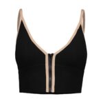 نیم تنه ورزشی زنانه ماییلدا مدل بدون فنر پددار جلو زیپ کد 4563 رنگ مشکی