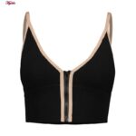 نیم تنه ورزشی زنانه ماییلدا مدل بدون فنر پددار جلو زیپ کد 4563 رنگ مشکی