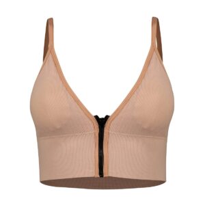 نیم تنه ورزشی زنانه ماییلدا مدل بدون فنر پددار جلو زیپ کد 4563 رنگ کالباسی