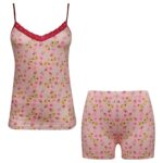 ست تاپ و شلوارک زنانه کوزا مدل پنبه ای کد 9115 رنگ گلبهی