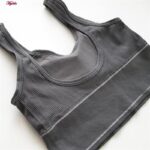 نیم تنه ورزشی زنانه مدل بدون فنر پددار کد 4562 رنگ خاکستری تیره