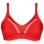 سوتین زنانه پانیذ مدل بدون فنر کد 22202 رنگ قرمز