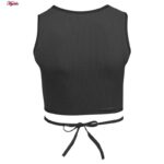 کراپ‌تاپ زنانه ماییلدا مدل بندی کد 4582 رنگ خاکستری تیره