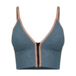 نیم تنه ورزشی زنانه ماییلدا مدل بدون فنر پددار جلو زیپ کد 4563 رنگ آبی