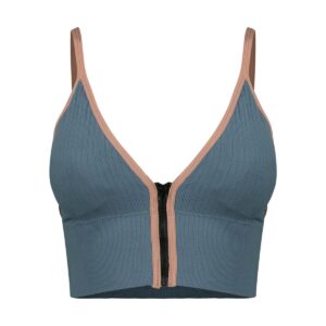 نیم تنه ورزشی زنانه ماییلدا مدل بدون فنر پددار جلو زیپ کد 4563 رنگ آبی