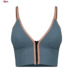 نیم تنه ورزشی زنانه ماییلدا مدل بدون فنر پددار جلو زیپ کد 4563 رنگ آبی