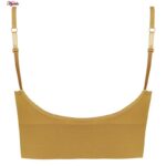 نیم تنه ورزشی زنانه ماییلدا مدل بدون فنر پددار کد 4564 رنگ خردلی