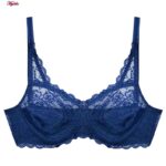 سوتین زنانه پانیذ مدل گیپوری فنردار کد 66365-new رنگ سرمه ای