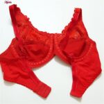 سوتین زنانه پانیذ مدل گیپوری فنردار کد 66364-new رنگ قرمز