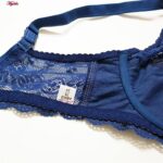 سوتین زنانه پانیذ مدل گیپوری فنردار کد 66365-new رنگ سرمه ای