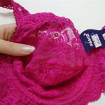 سوتین زنانه پانیذ مدل گیپوری فنردار کد 66365-new رنگ سرخابی