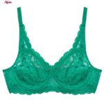 سوتین زنانه پانیذ مدل گیپوری فنردار کد 66365-new رنگ سبزآبی