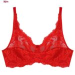 سوتین زنانه پانیذ مدل گیپوری فنردار کد 66365-new رنگ قرمز